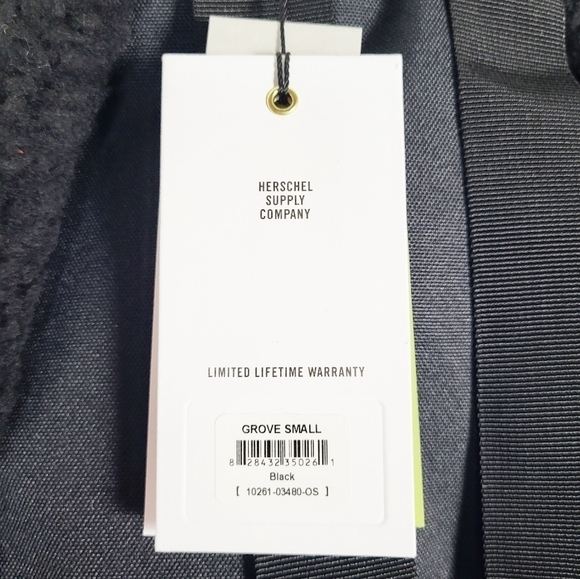 HERSCHEL Black Fleece Small Grove Backpack NWT - Picture 6 of 9